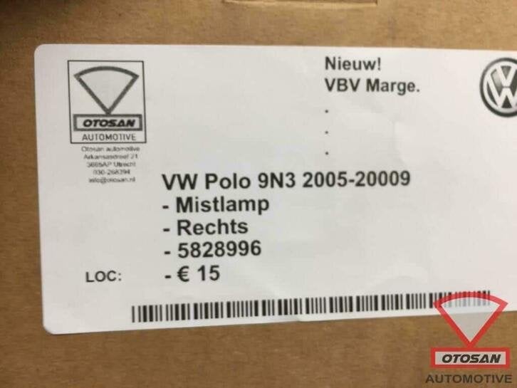 vw polo 9n3 2005 2009 mistlamp nieuw! rechts voor 5828996, Volkswagen, Volkswagen AG, Nieuw, Berliner Ring 2
38440  Wolfsburg, DE