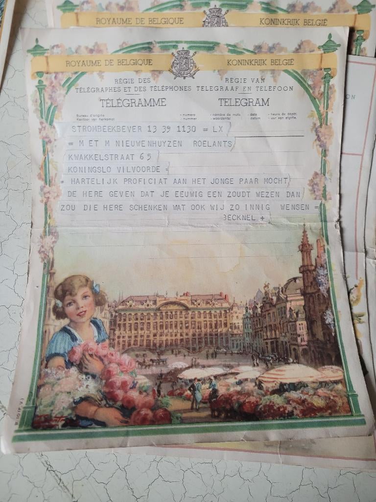 Oude Belgische telegrammen p/st 3 euro, Ophalen of Verzenden
