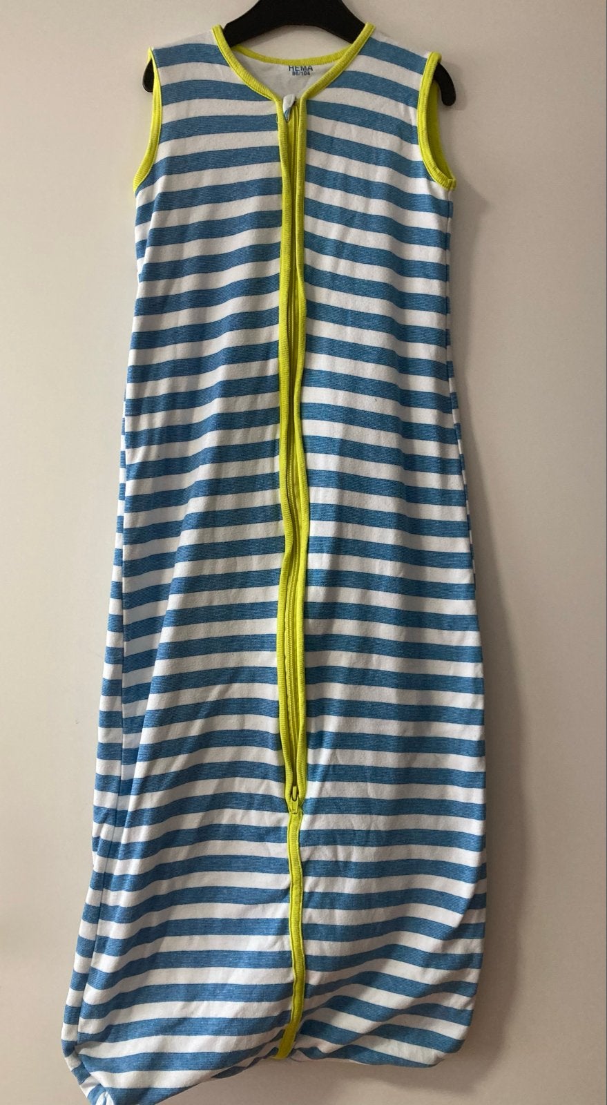 Hema slaapzak blauw-wit gestreept, maat 86/104, Slaapzak, Blauw, 86 cm, Ophalen of Verzenden