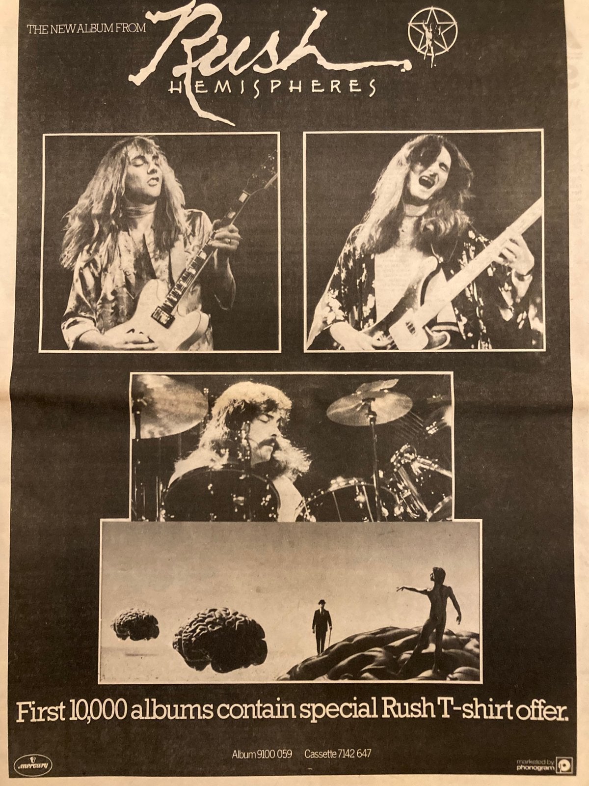 Paginagrote A3 advertentie RUSH Hemesheres release, Ophalen of Verzenden, Zo goed als nieuw