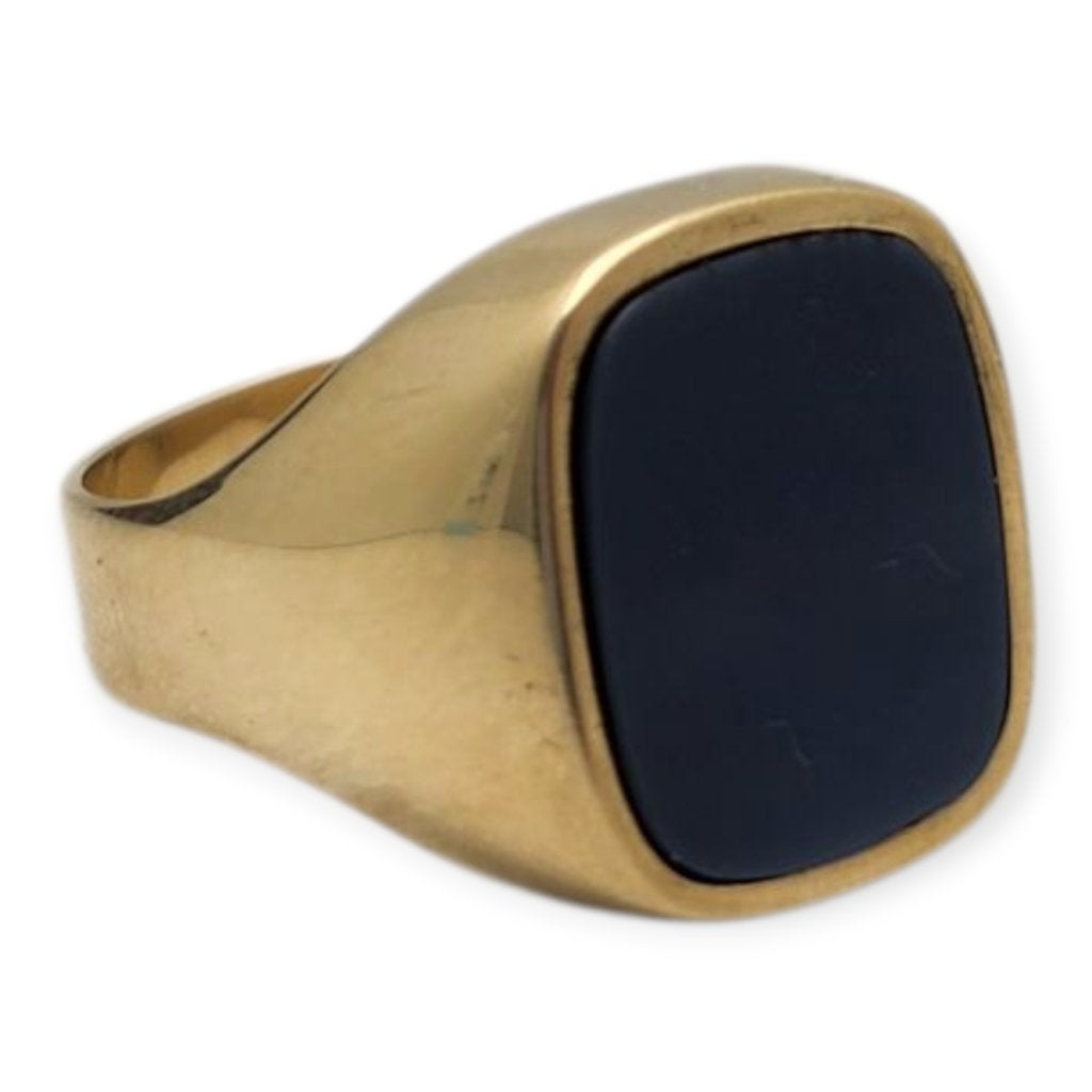Gouden zegel ring met blauwe steen | Maat 20,5 | 14k | 7,5gr, Flex Ltd., Gebruikt, https://flex.com/contact-us, Nobelstraat 10, 5807 GA Oostrum LB, Limburg, Nederland