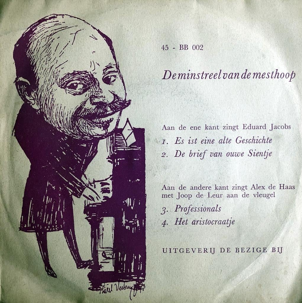 1958     Jacobs en De Haas   De Minstreel Van De Mesthoop EP, Fotohoes, Ophalen of Verzenden, Zo goed als nieuw, Nederlandstalig