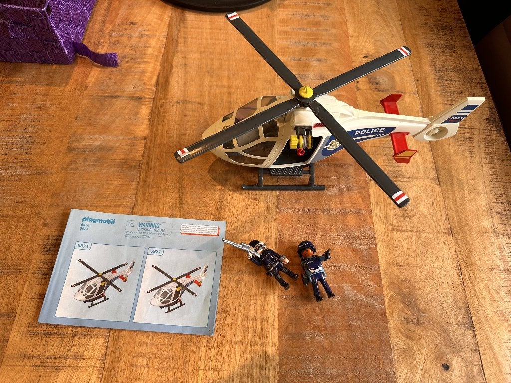 Playmobil politiehelicopter 6874 6921, Kinderen en Baby's, Gebruikt, Complete set, Voertuig, Ophalen of Verzenden