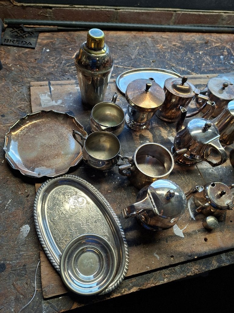diverse verzilverde items, Ophalen, Zilver