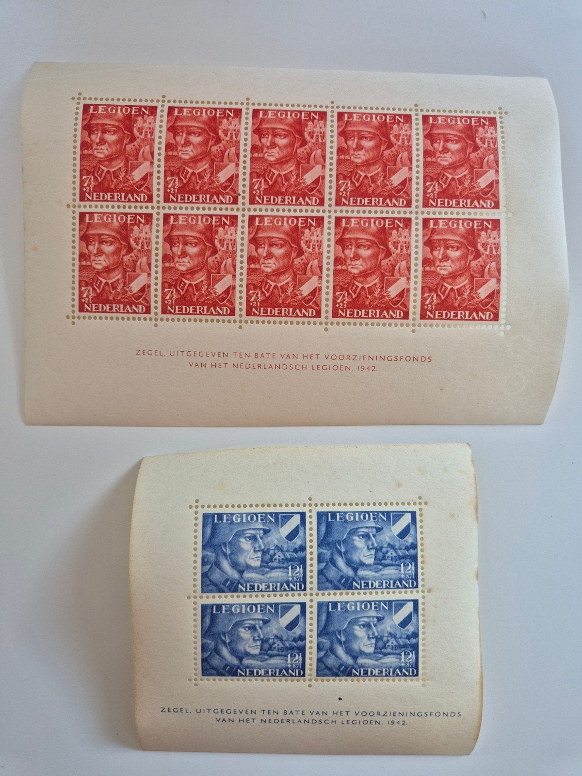 Nederlandse Legioen postzegelblokken 1942, Ophalen of Verzenden, Na 1940, Postfris