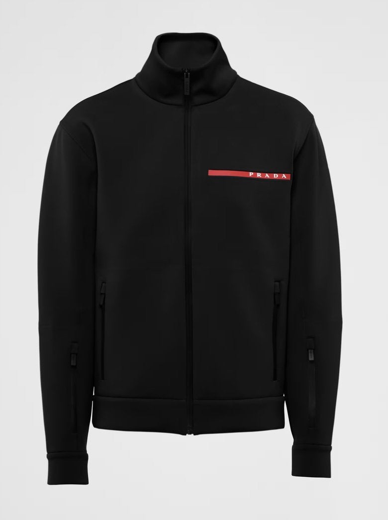 Prada Recycled zip-up jacket, Ophalen of Verzenden, Zo goed als nieuw, Maat 56/58 (XL), Zwart