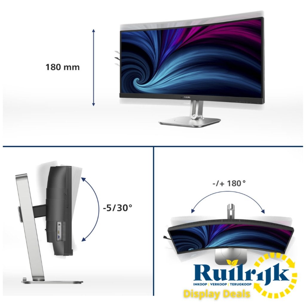 Philips 34B2U5600C 34 inch Curved 140W Usb C Monitor KVM-NEW, Computers en Software, Monitoren, Philips, Zo goed als nieuw, Support@philips.com