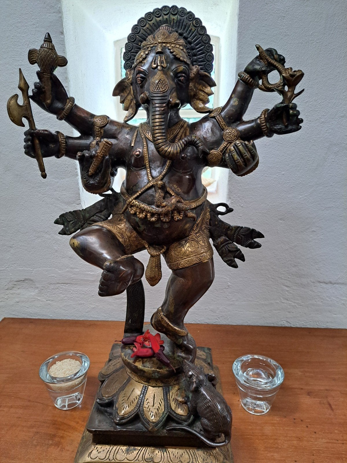 Dansende Ganesha brons, oude boeddha, Antiek en Kunst, Antiek | Koper en Brons, Ophalen