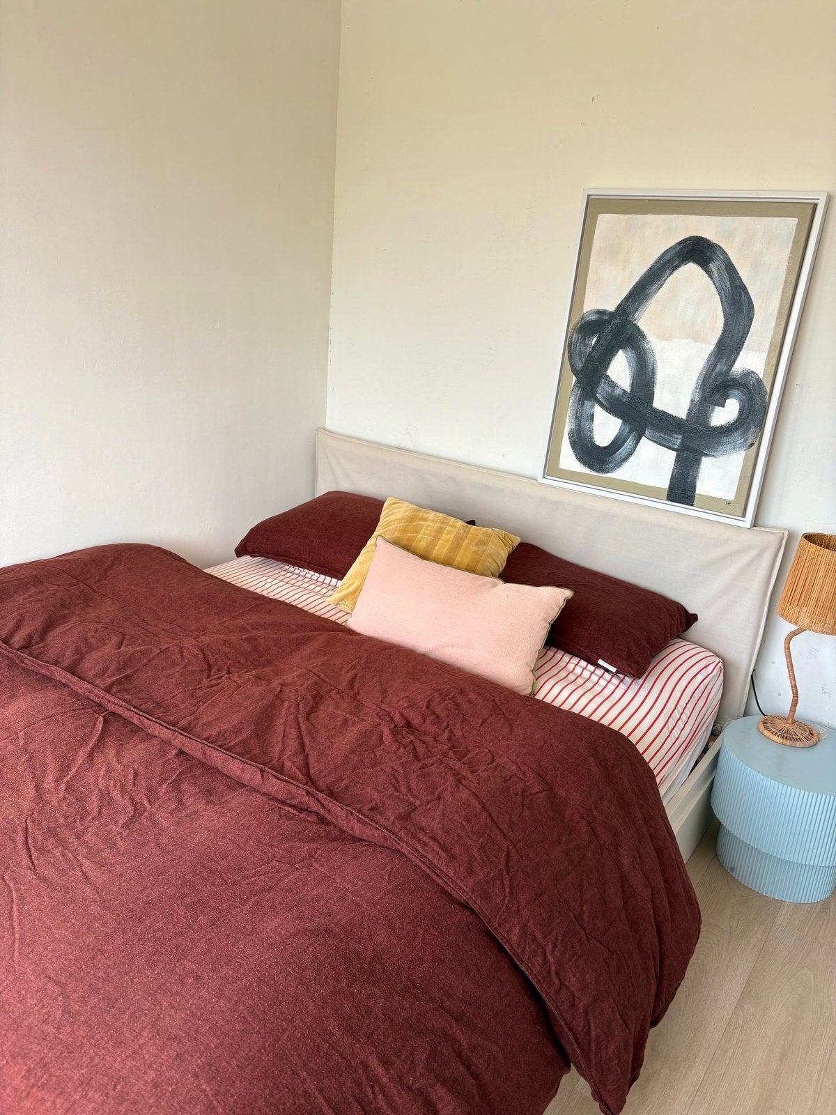IKEA KLEPPSTAD bed met matras, matrasbeschermer en lades, Huis en Inrichting, Ophalen, Wit, Tweepersoons, Zo goed als nieuw