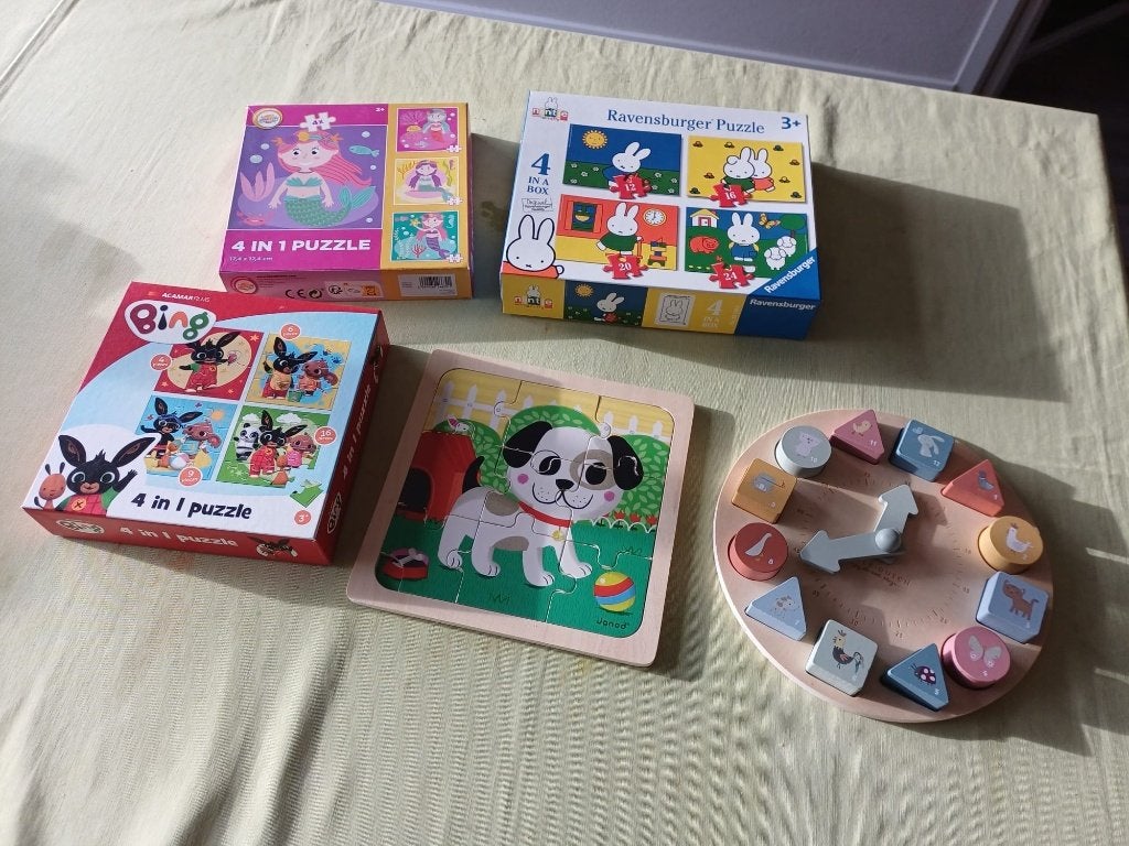 5 puzzels bing konijn nijntje little dutch klok hout hond en, Kinderen en Baby's, Speelgoed | Kinderpuzzels, Ophalen of Verzenden
