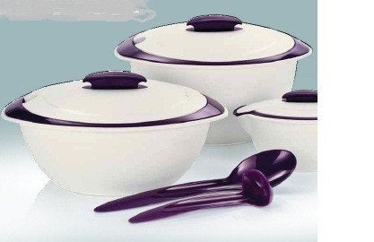 Tupperware Iso Duo 3-delige Serveerset Paars/Wit, Wit, Overige typen, Nieuw, Ophalen of Verzenden