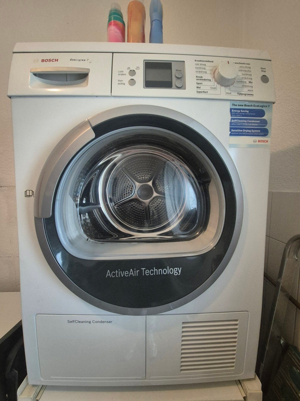 Bosch EcoLogixx 7 ActiveAir Technology Condensdroger, Witgoed en Apparatuur, Ophalen, Gebruikt, 8 tot 10 kg, 85 tot 90 cm