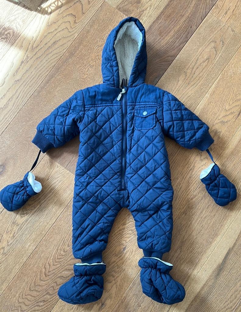 Skipak / winterpak maat 68 Prénatal donkerblauw met wanten, Kinderen en Baby's, Babykleding | Maat 68, Ophalen of Verzenden, Zo goed als nieuw