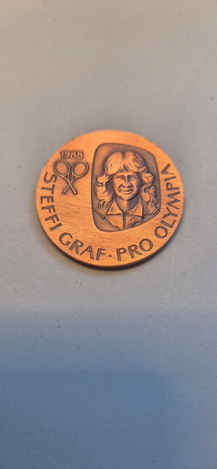 Steffi Graf Olympische Spelen Seoul 1988 Medaille, Postzegels en Munten, Verzenden, Overige materialen, Buitenland