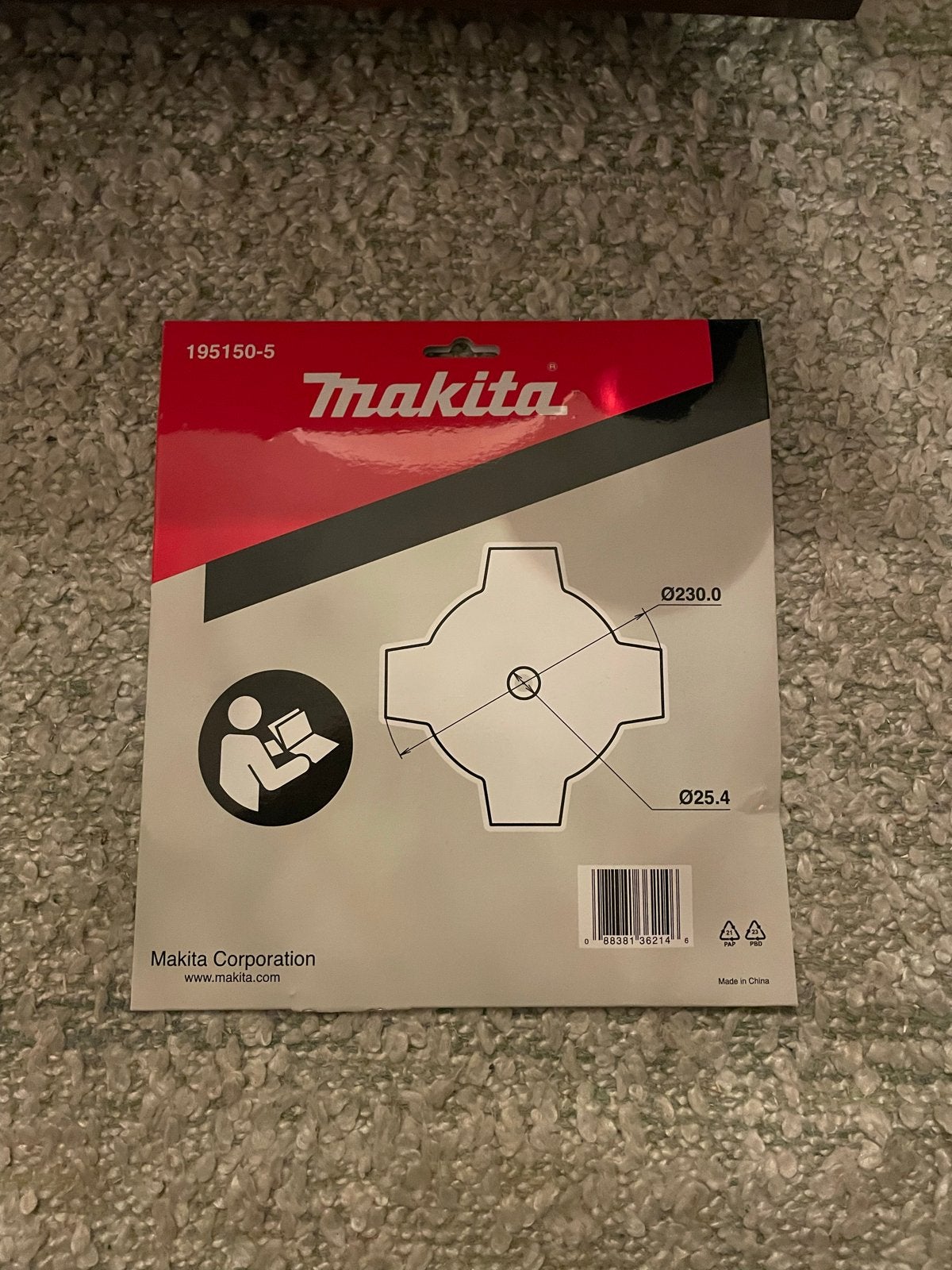 Nieuw Makita Grasmaaierblad 230mm - Ongebruikt, Tuin en Terras, Bosmaaiers, Ophalen of Verzenden, Nieuw, Minder dan 10 cm
