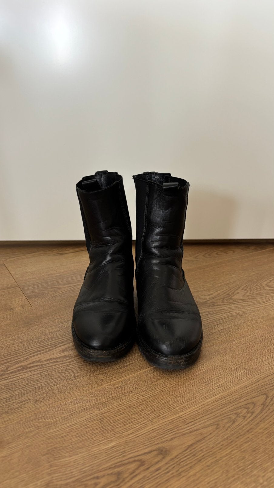 Zwarte leren laarzen Manfield maat 38, Ophalen, Gedragen, Zwart