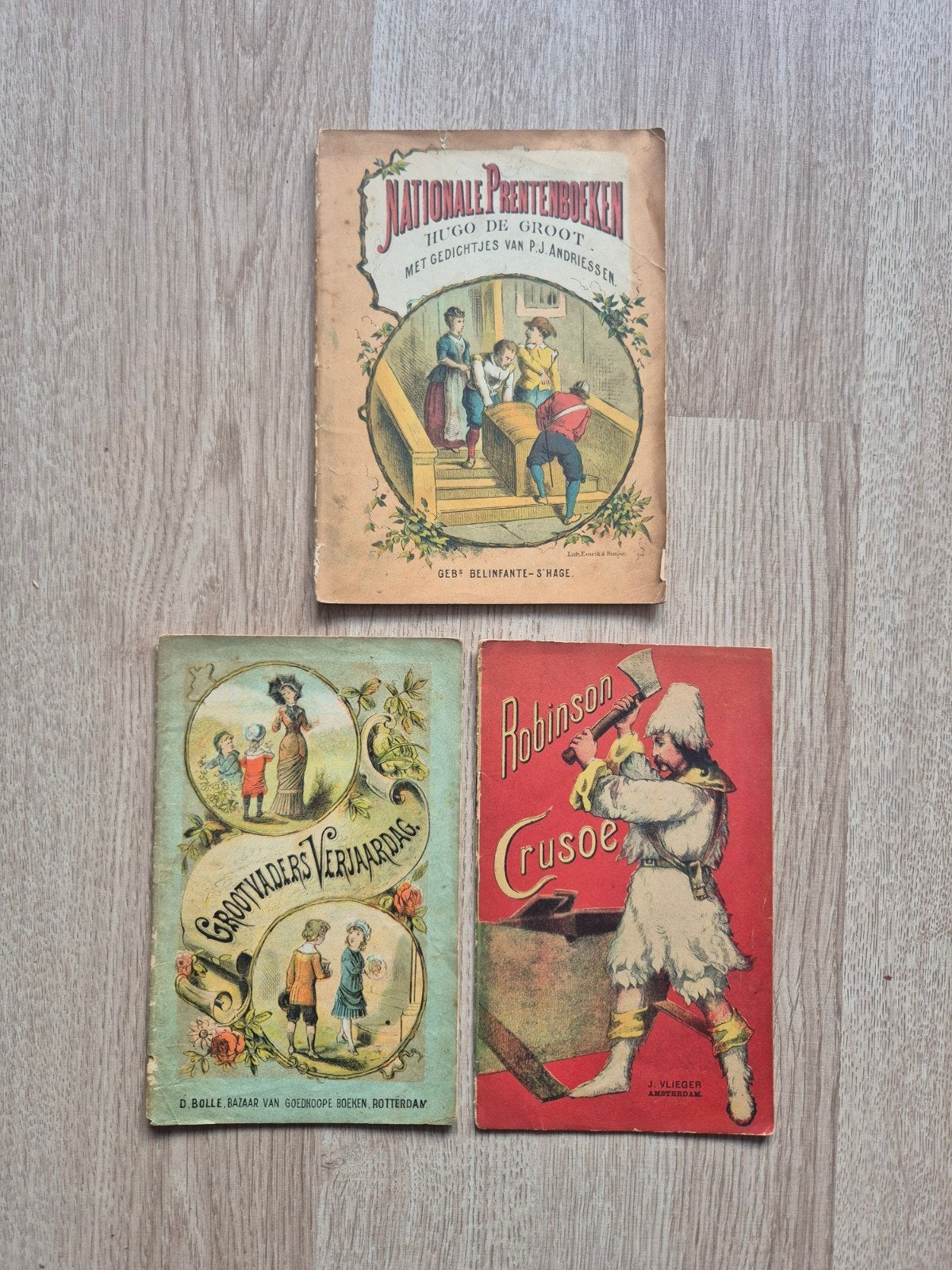 3 uiterst zeldzame antieke Nederlandse prentenboeken uit de, Ophalen of Verzenden, Gelezen