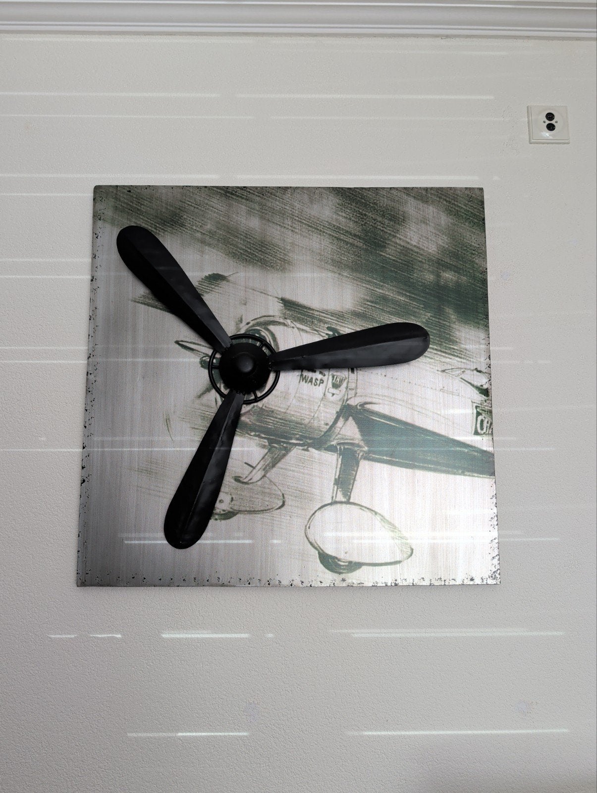 Unieke Wand Vliegtuig Propeller Design, Ophalen, Zo goed als nieuw, Wandklok