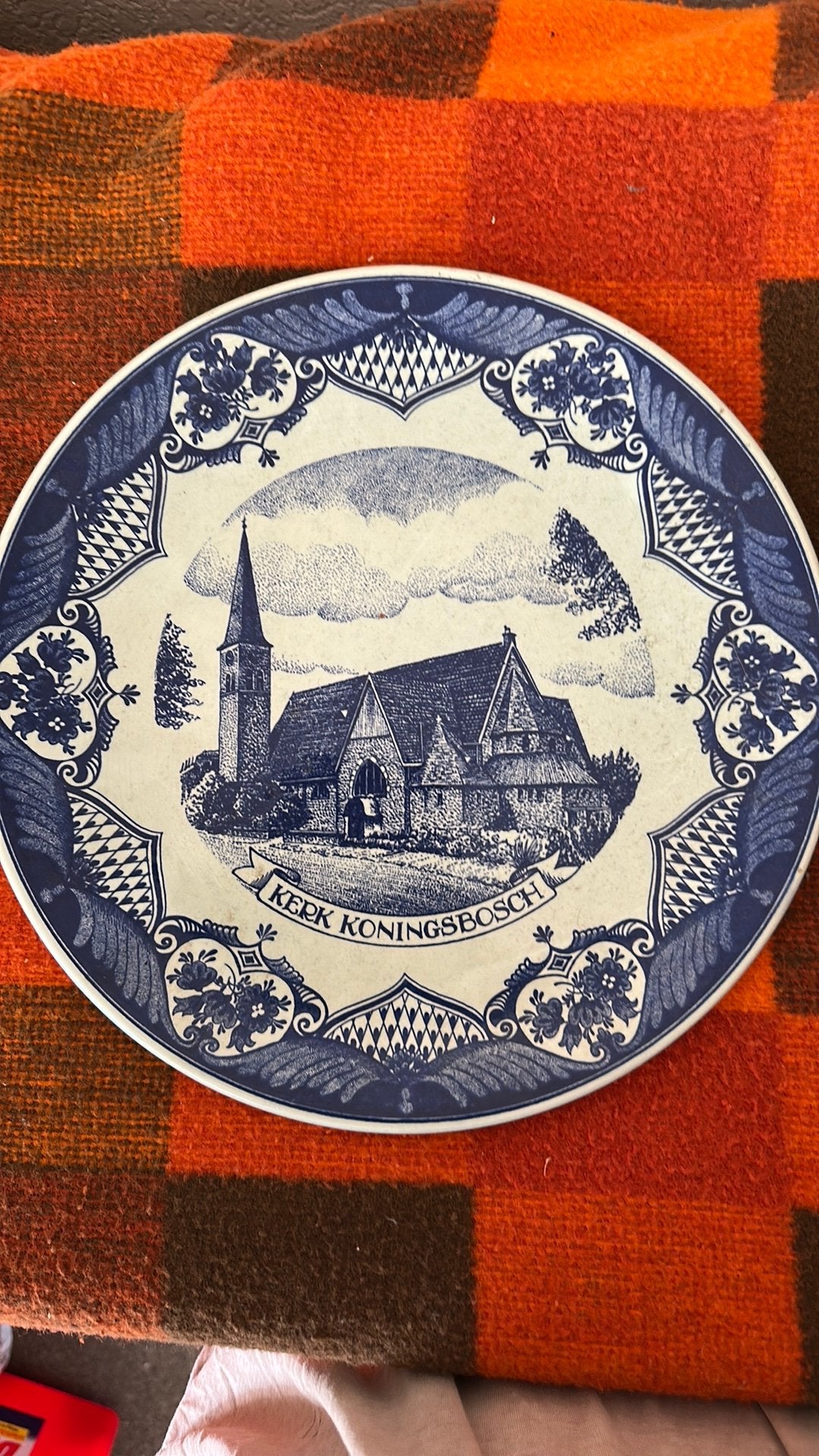 DelftsBlauw Bord -  Kerk Koningsbosch, Ophalen of Verzenden