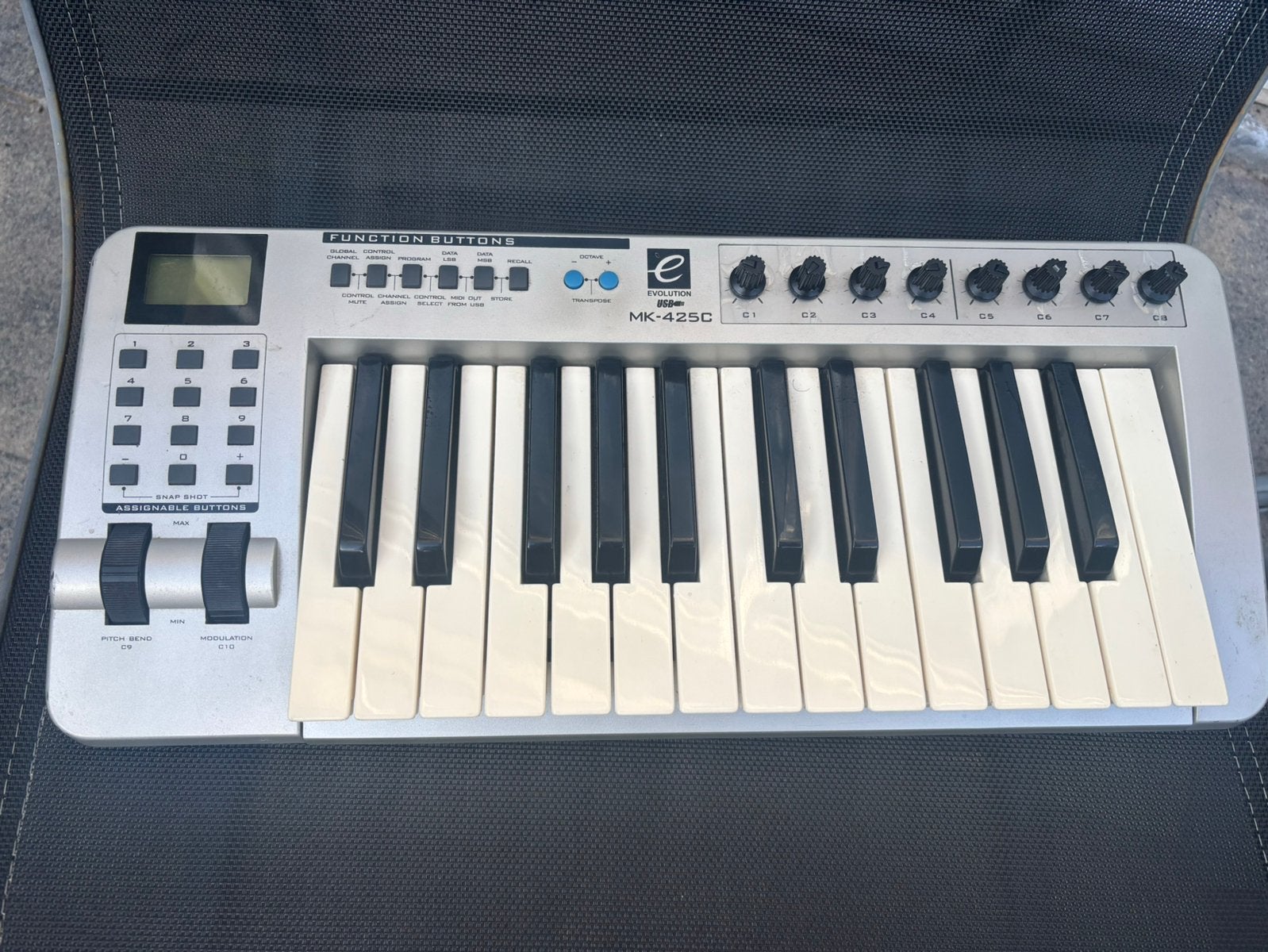 Evolution MK 425 C midi keyboard incl pedaal, Ophalen of Verzenden, Gebruikt