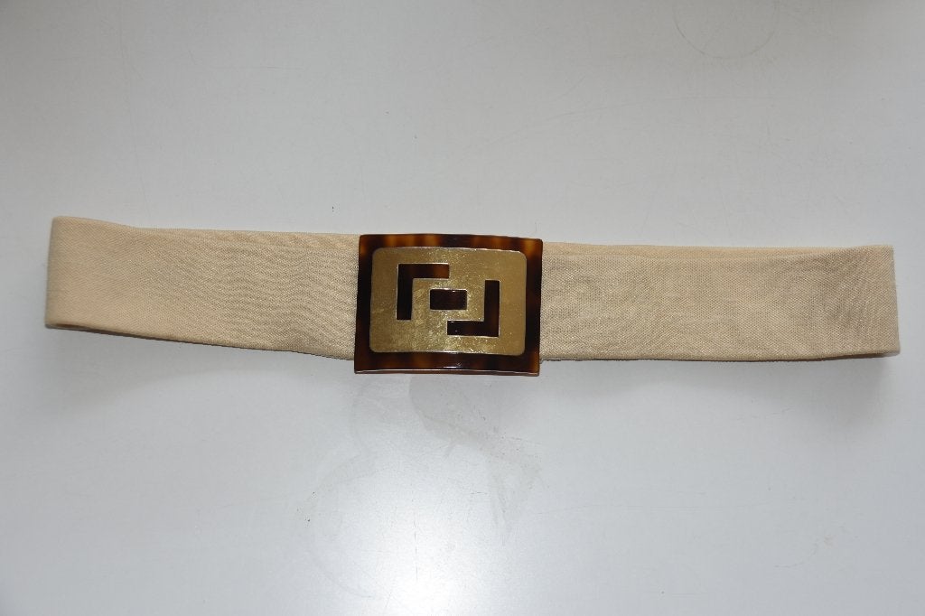 Retro stoffen ceintuur riem gouden & schildpad gesp 50s, 5 cm of meer, Verzenden, Tailleriem, Gedragen