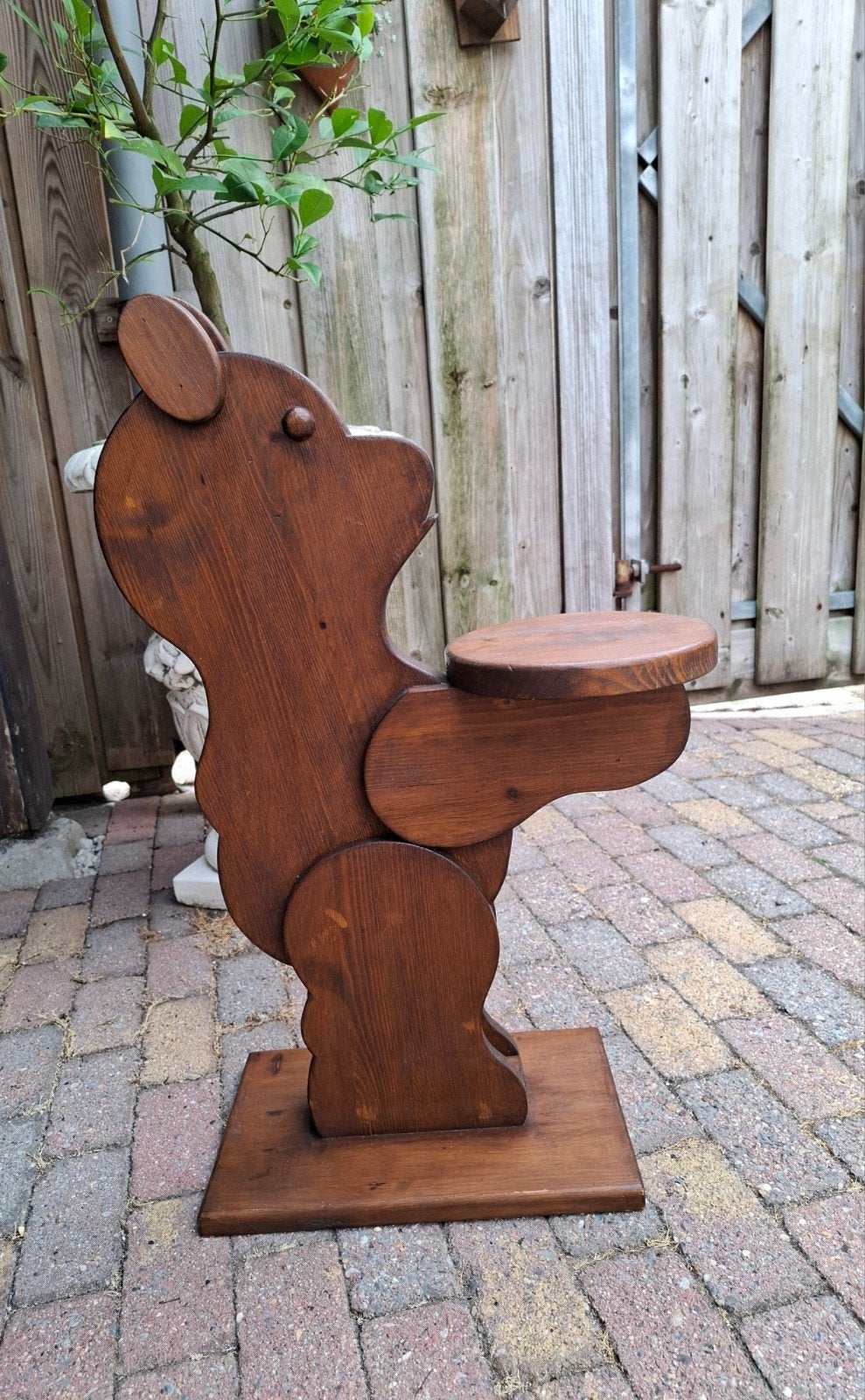 Houten butler in de vorm van een beer - 65 cm hoog, Ophalen of Verzenden