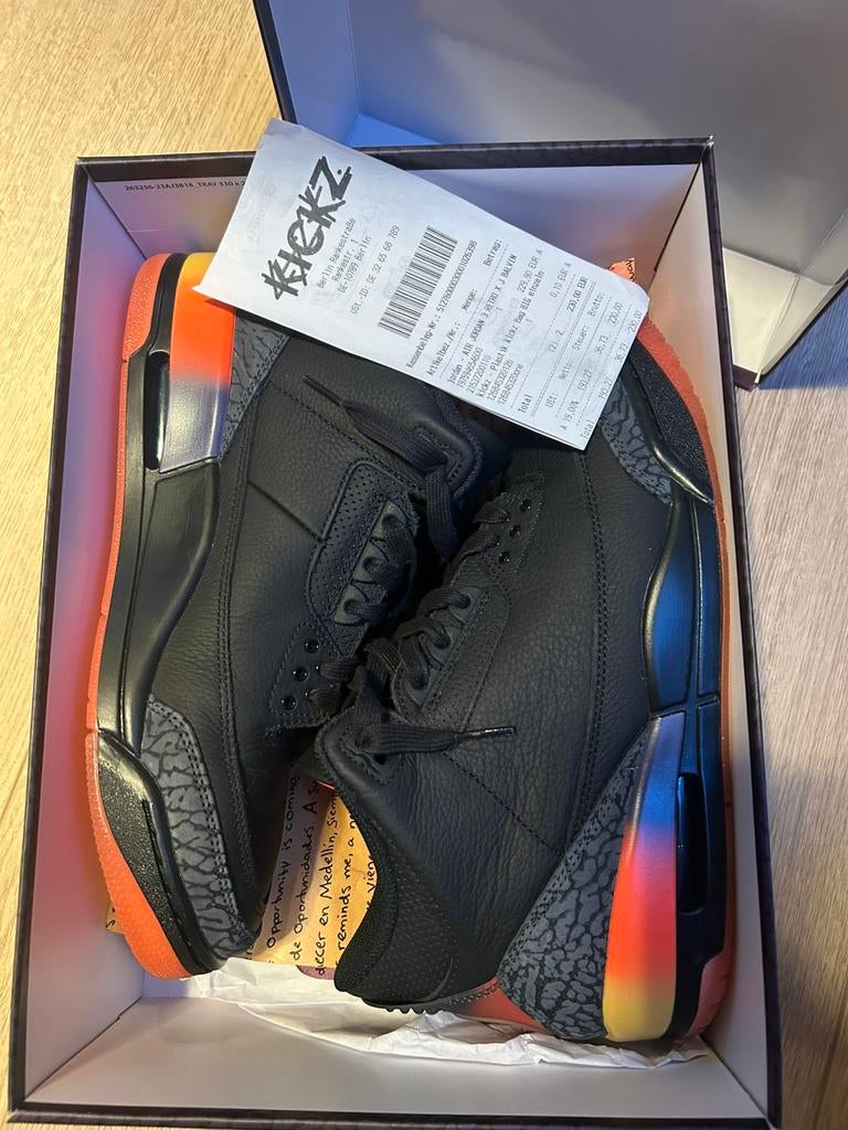 Nike air jordan 3 Balvin rio mt 44, Zwart, Ophalen of Verzenden, Sneakers of Gympen, Zo goed als nieuw