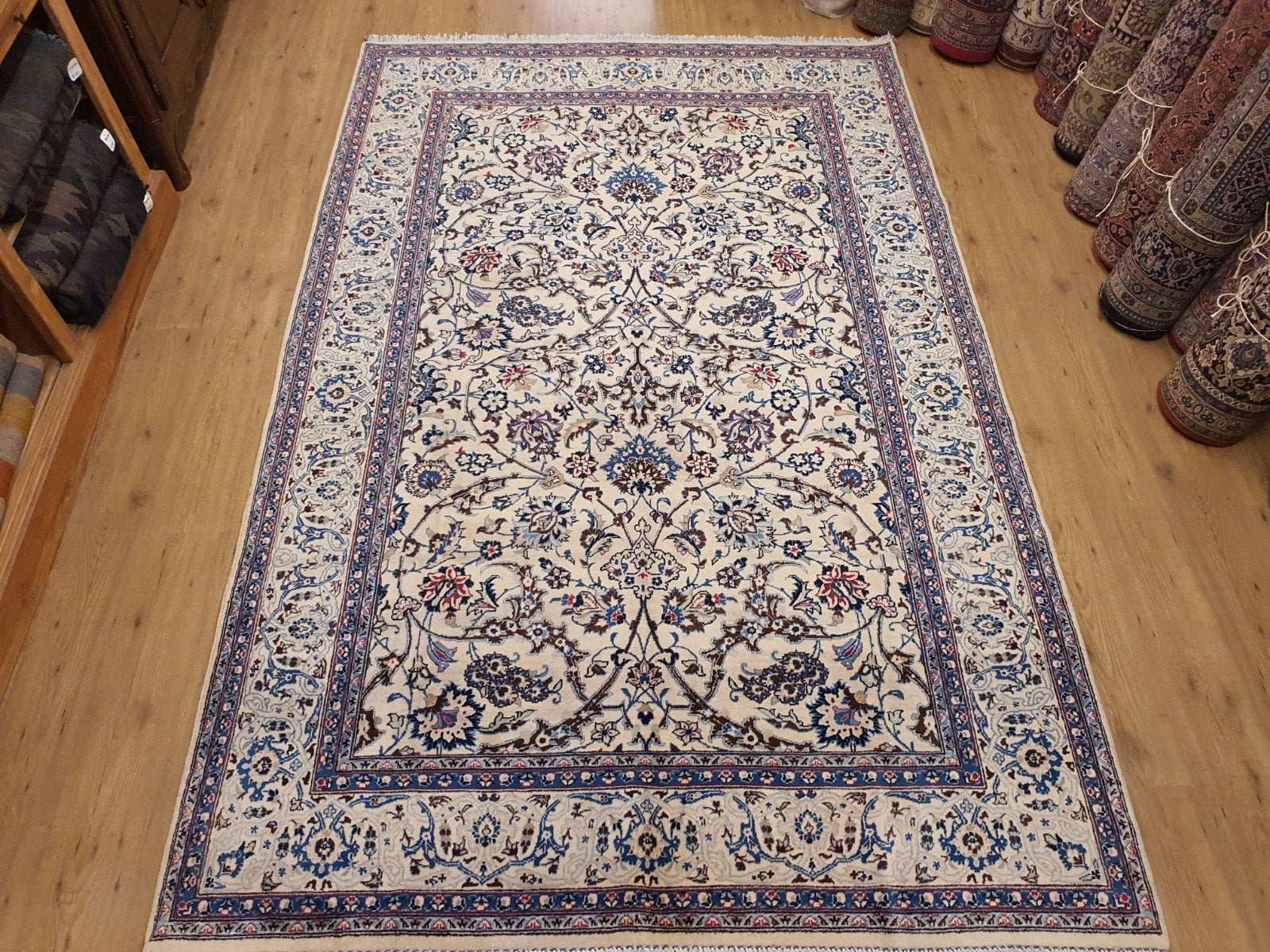 Vintage handgeknoopt perzisch tapijt sarough 307x196, Info@SlatsAntiek.nl, Tweedehands, Perzisch, 150 tot 200 cm