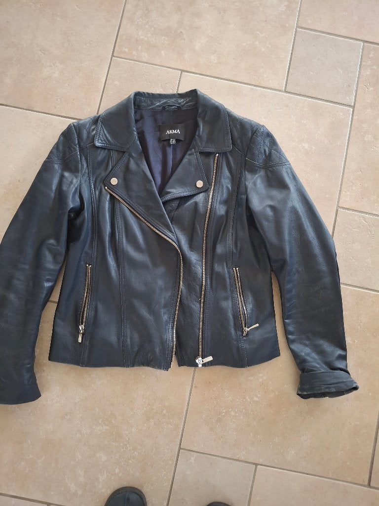 Leren dames jasje Arma, Maat 38/40 (M), Blauw, Ophalen of Verzenden, Jasje