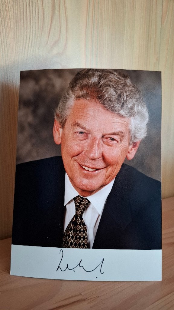 Wim Kok gesigneerde foto + visitekaartje, 1980 tot heden, Foto, Ophalen of Verzenden, Zo goed als nieuw