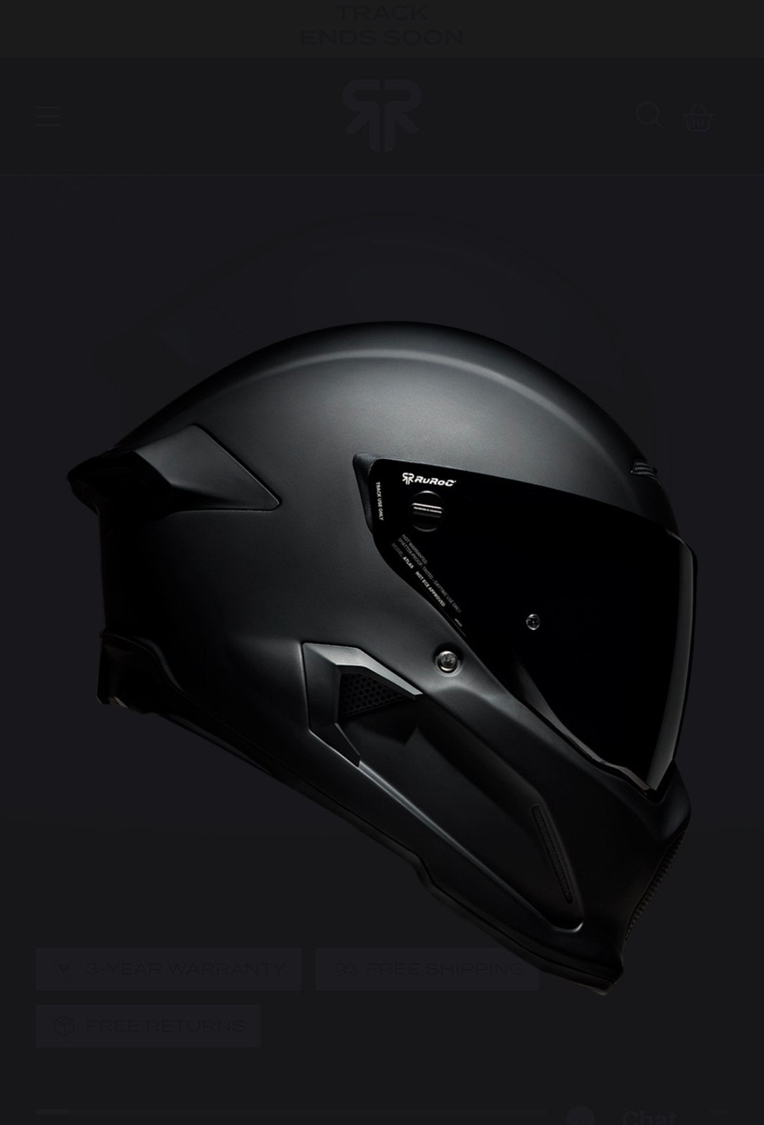 Matte Zwart M/L Ruroc AT4 Carbon + Shockwave, M, Heren, Integraalhelm, Tweedehands