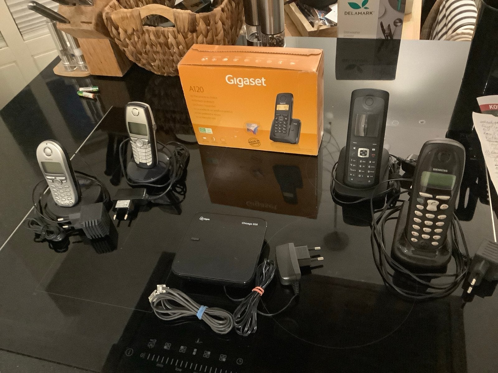 5 draadloze dect telefoons+2 basisstations (Siemens Gigaset), Verzenden, Gebruikt, 4 handsets of meer