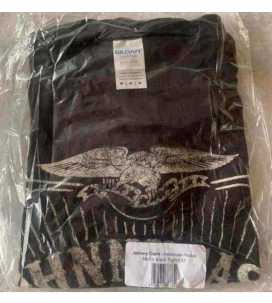 Johnny Cash Heren American Rebel Zwart M t-shirt NIEUW, Maat 48/50 (M), Zwart, Nieuw, Ophalen of Verzenden