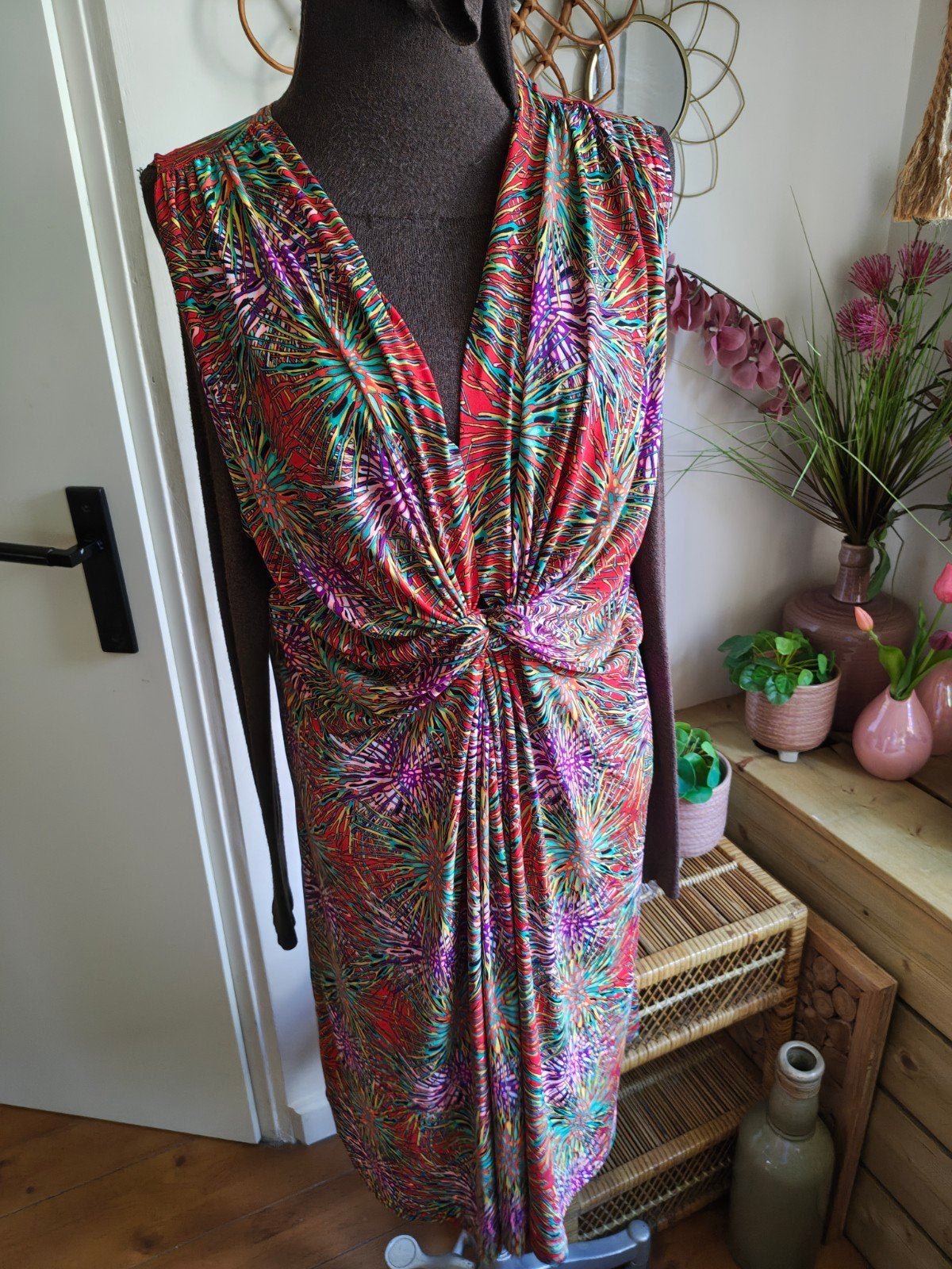 jurk magna 48 50 kreukvrij stretch, Kleding | Dames, Jurken, Meerkleurig, Maat 46/48 (XL) of groter, Ophalen of Verzenden, Zo goed als nieuw