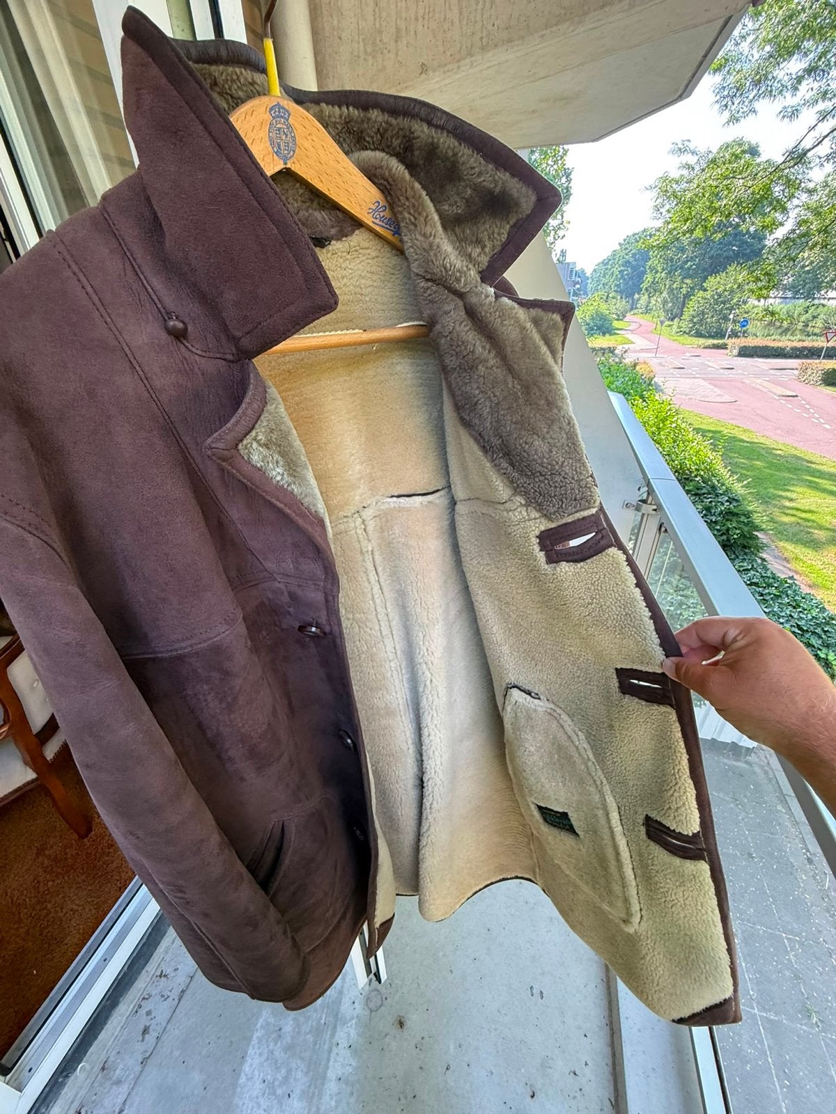 Californian Spring Lamb Leren Jas - Bruin, Kleding | Heren, Jassen | Winter, Ophalen of Verzenden, Zo goed als nieuw, Overige maten