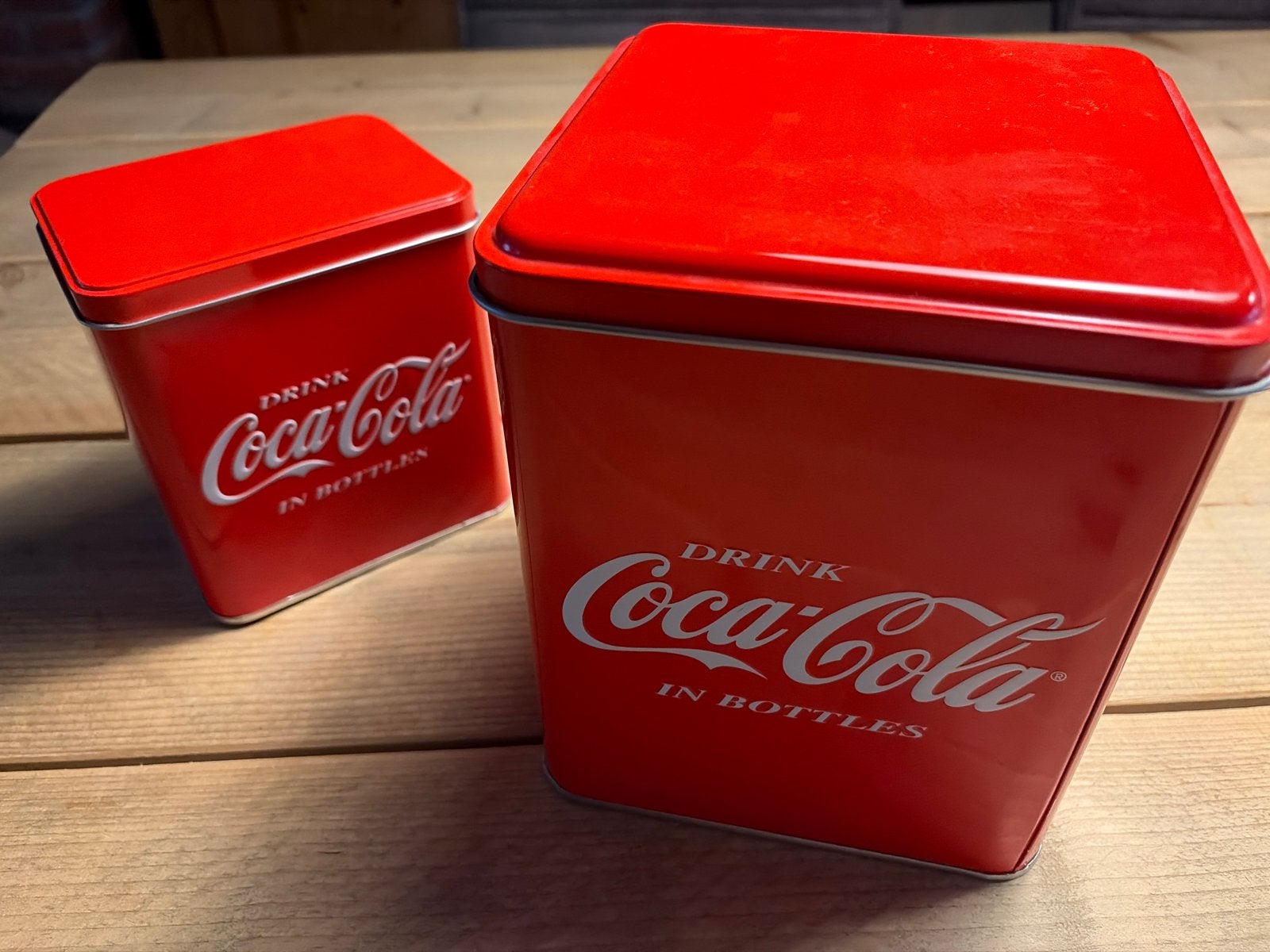 Set van 2 Coca-Cola blikken - Vintage look, Verzamelen, Blikken, Gebruikt, Overige, Overige merken, Ophalen of Verzenden