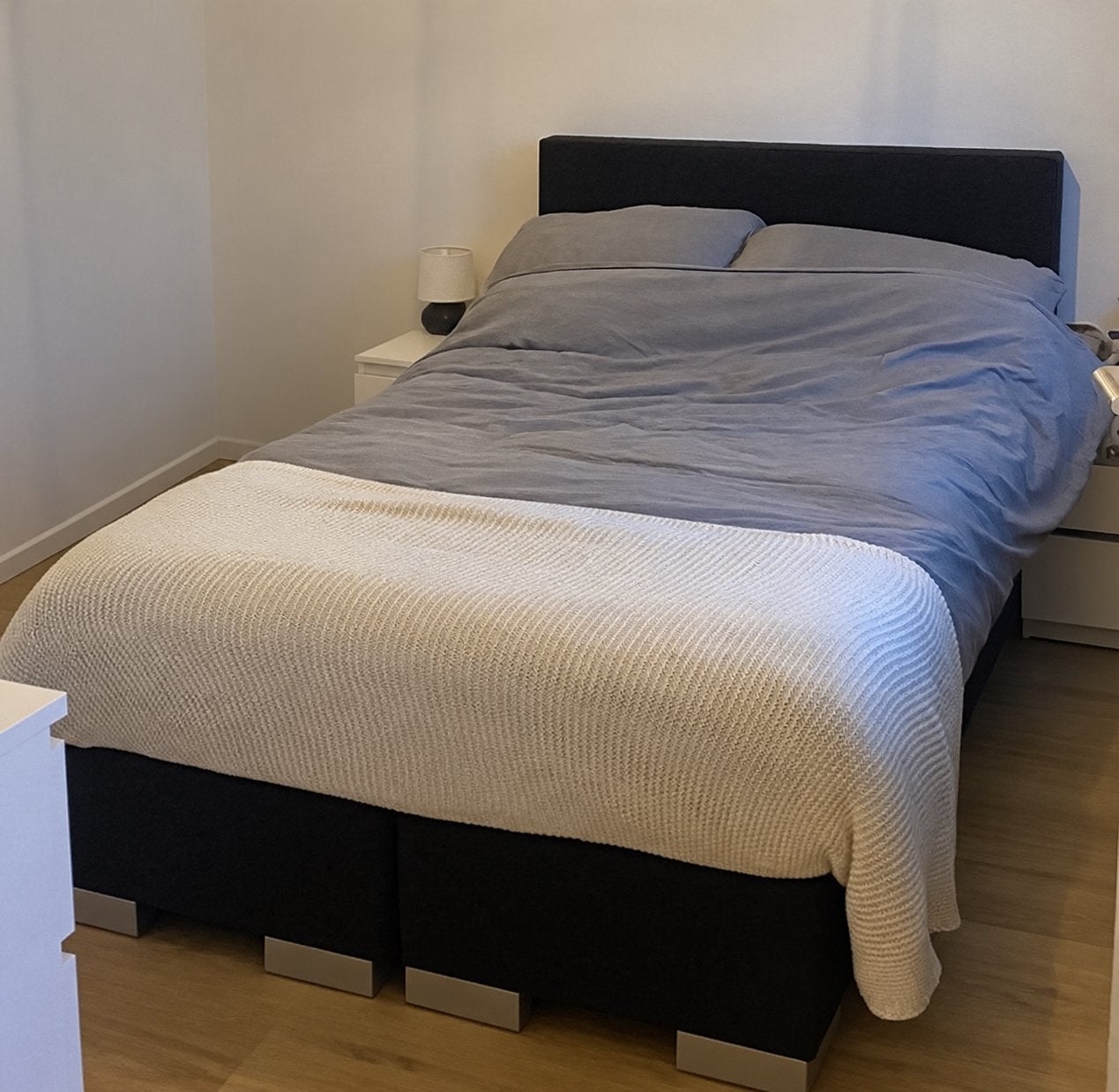 Zwarte boxspring 120 cm breed