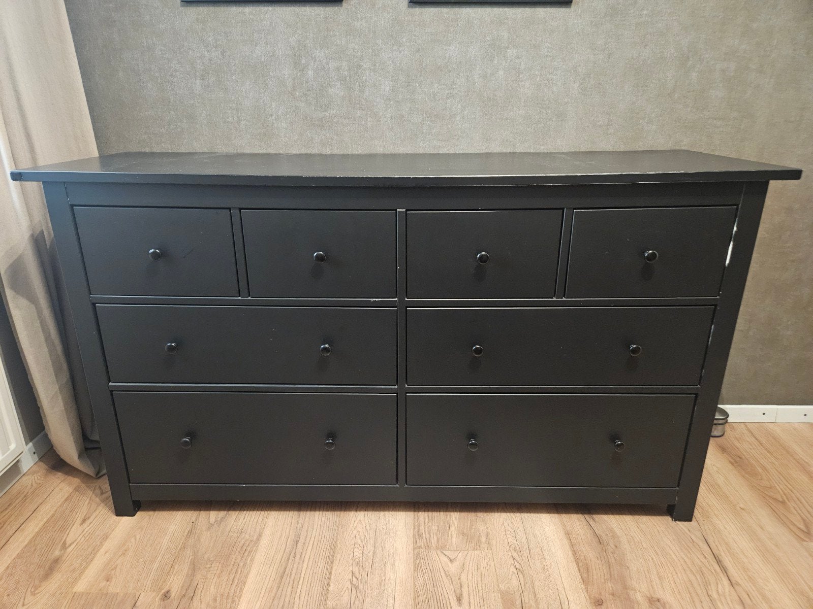 Ikea HEMNES Zwarte ladekast/commode, Ophalen, Gebruikt, 5 laden of meer, 150 tot 200 cm