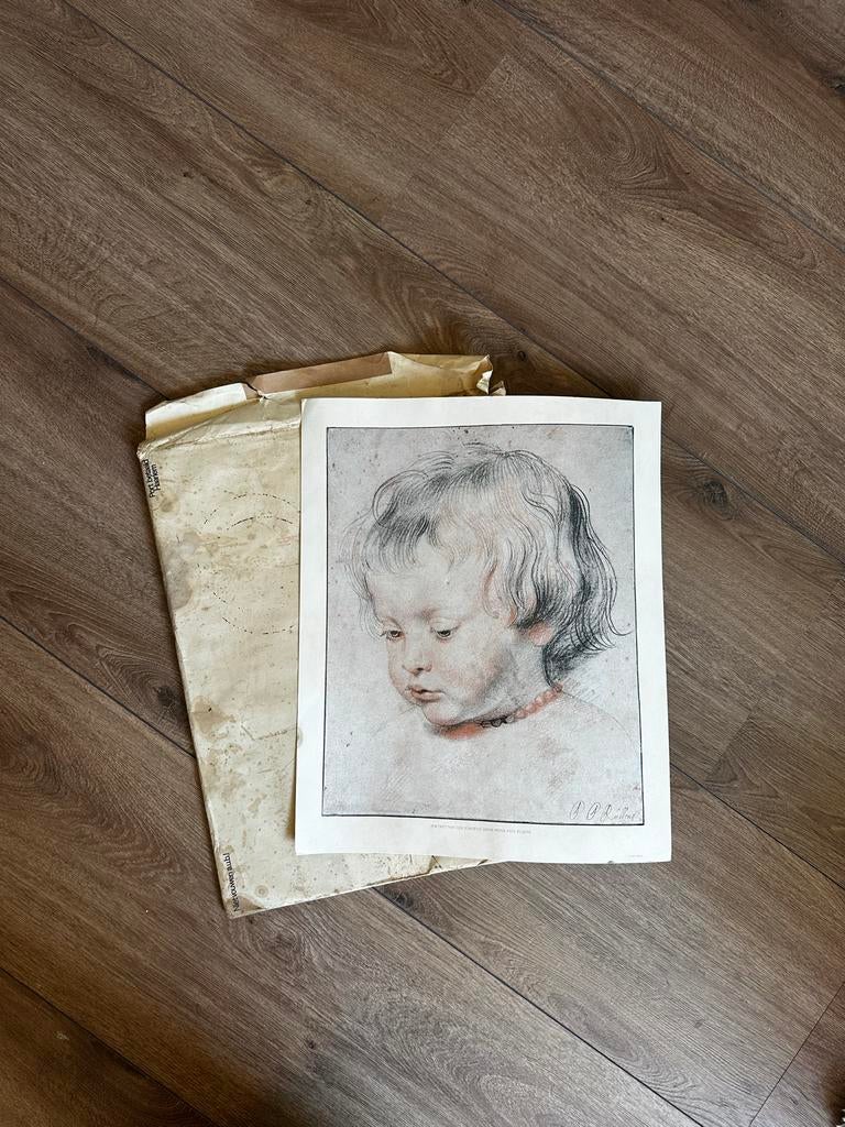 Rubens Poster 'Portret van een Jongetje' Kinderkamer, Gebruikt, Oorspronkelijke maker, Ophalen of Verzenden, Foto of Poster