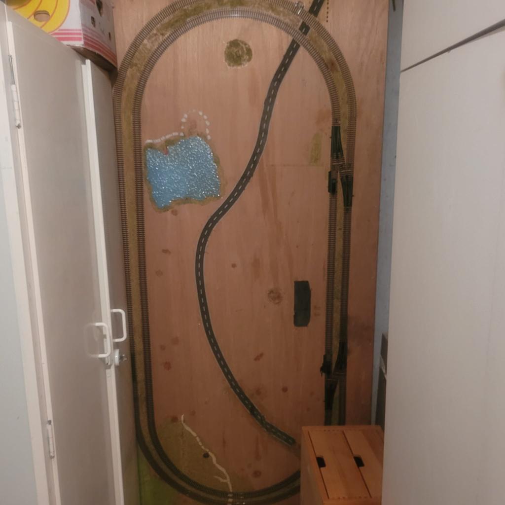Treinplaat, met fleischmann rails en treintjes., Ophalen, Gebruikt, Gelijkstroom, Fleischmann