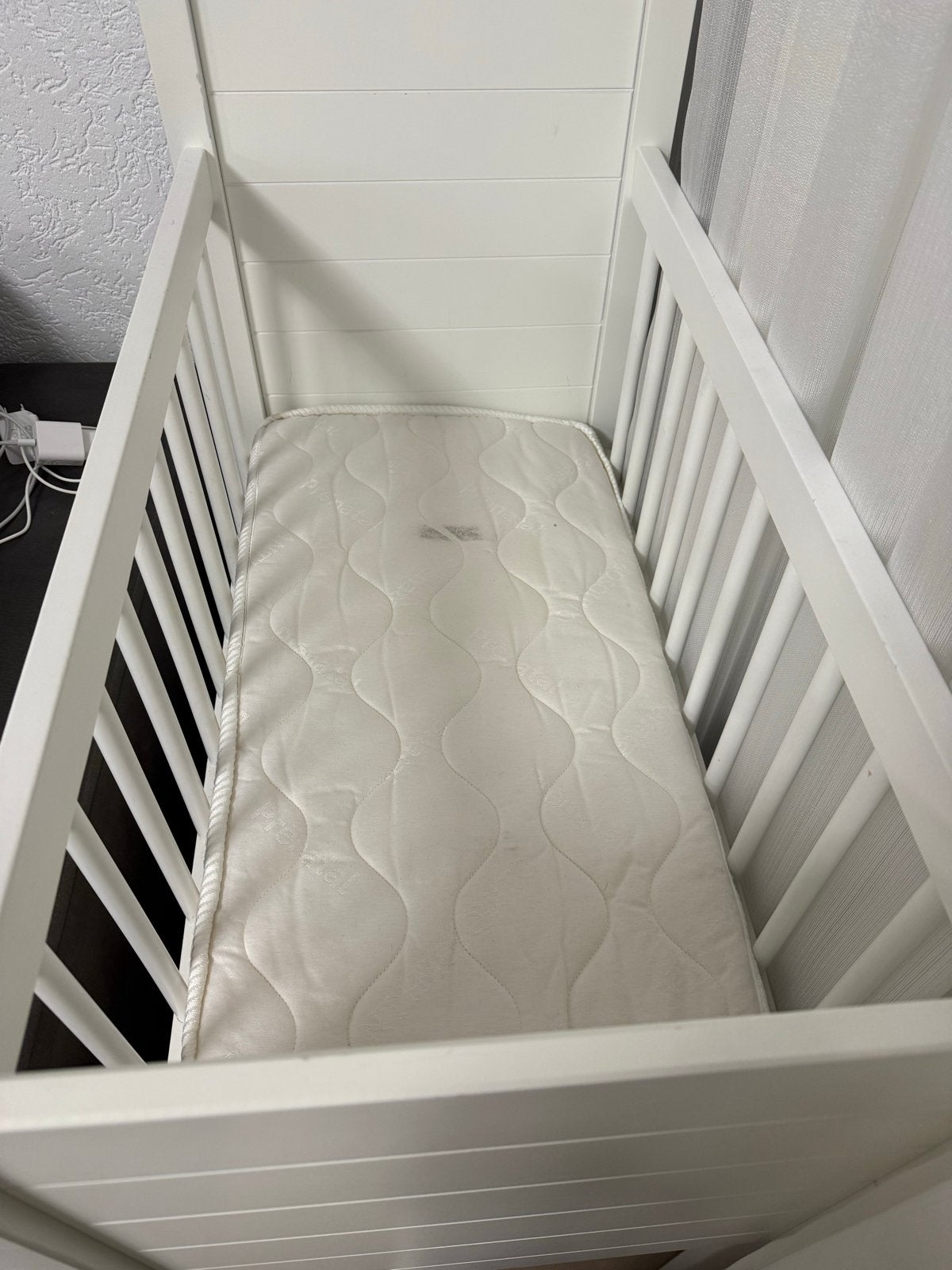 Wit co sleeper met matras - Zo goed als nieuw, Kinderen en Baby's, Ophalen of Verzenden, Zo goed als nieuw, Ledikant