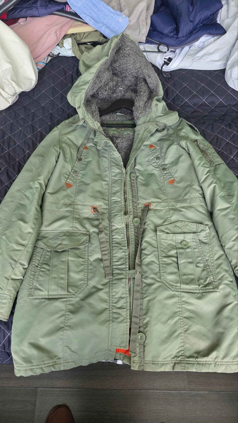 Warme Groene Parka met Teddyvoering - Maat XL, Kleding | Dames, Jassen | Winter, Ophalen of Verzenden, Zo goed als nieuw, Maat 46/48 (XL) of groter