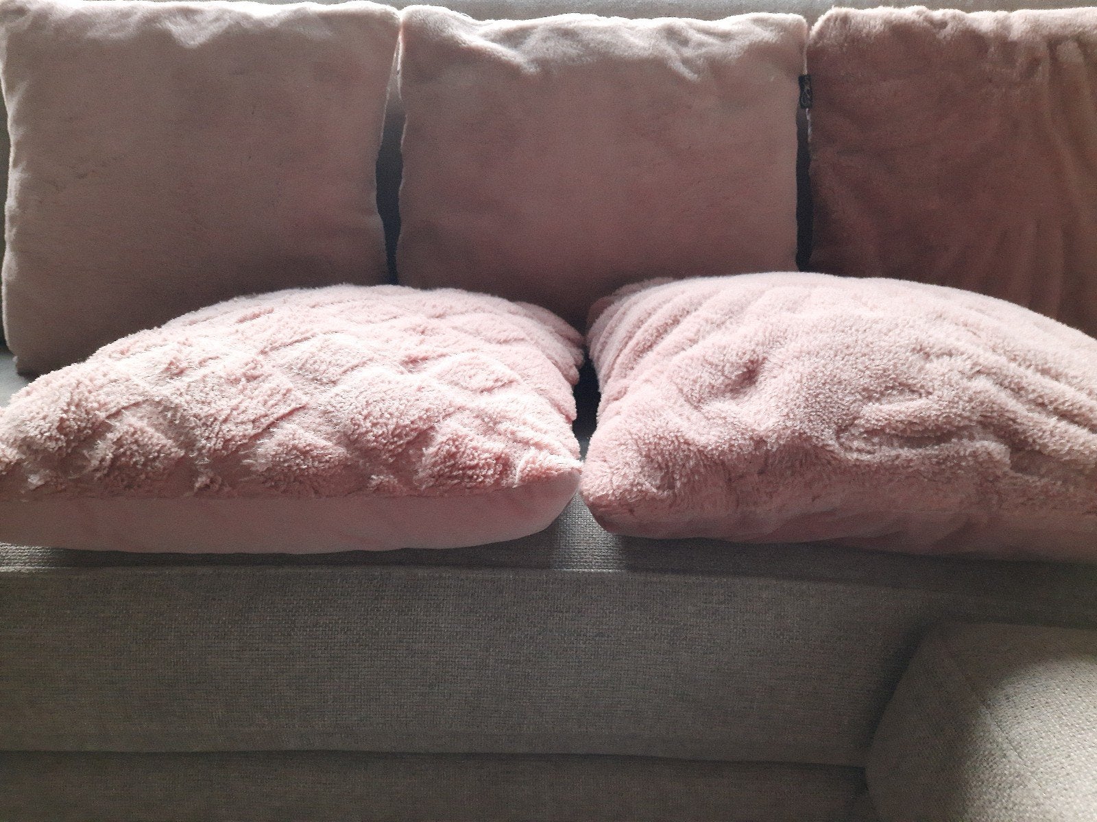 5x roze sierkussens - Unique Living, Inclusief binnenkussen, Vierkant, Ophalen of Verzenden, Zo goed als nieuw