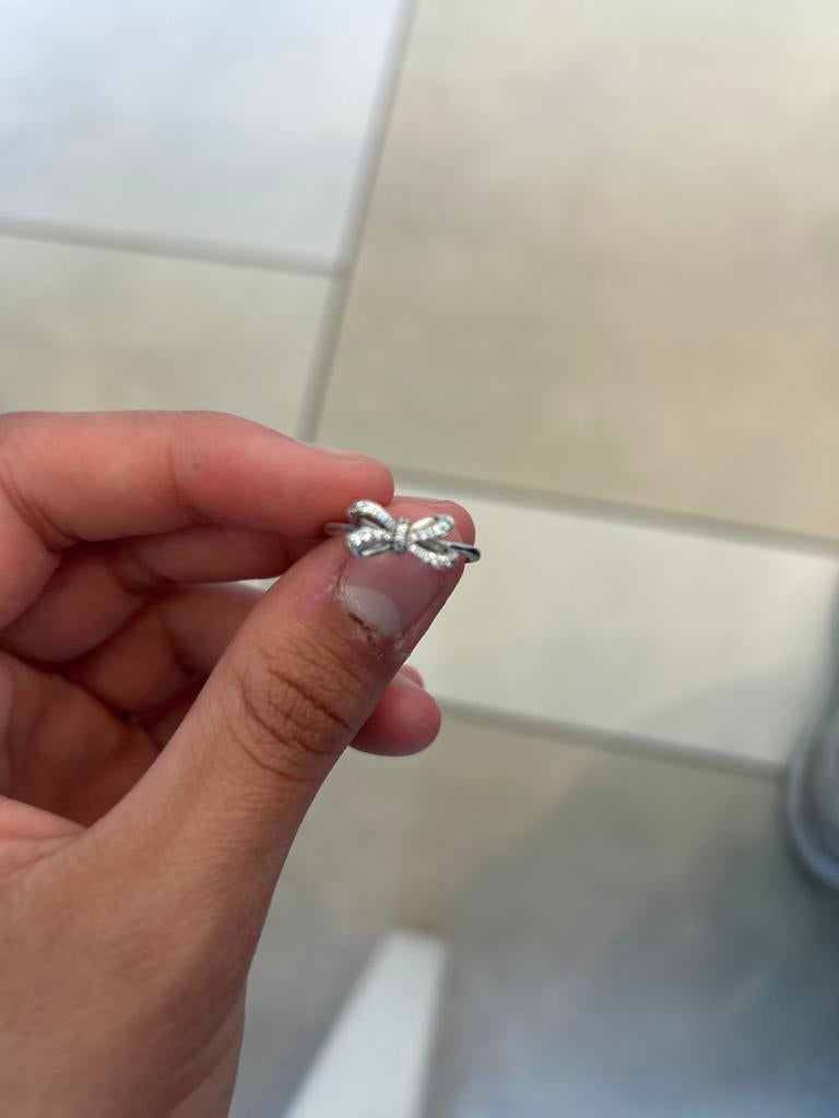 Strikjes ring voor tieners (13-15 jaar) van de lucardi, Sieraden, Tassen en Uiterlijk, Ringen, Ophalen of Verzenden, Dame, Zilver