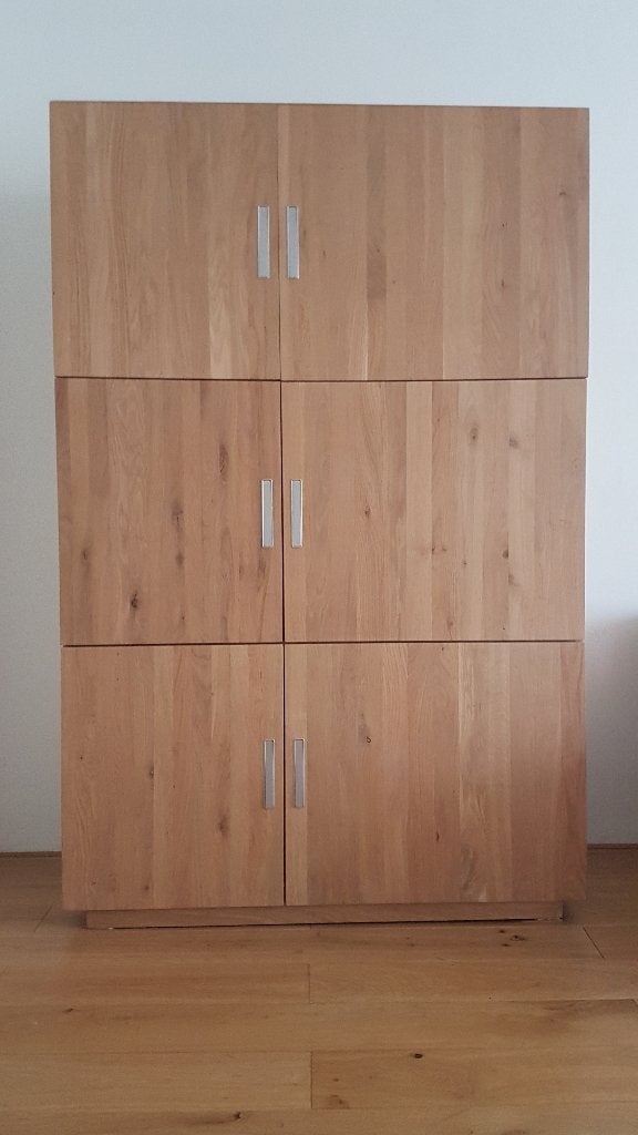 Moderne eiken kast, Ophalen, Met deur(en), 100 tot 150 cm, Eikenhout
