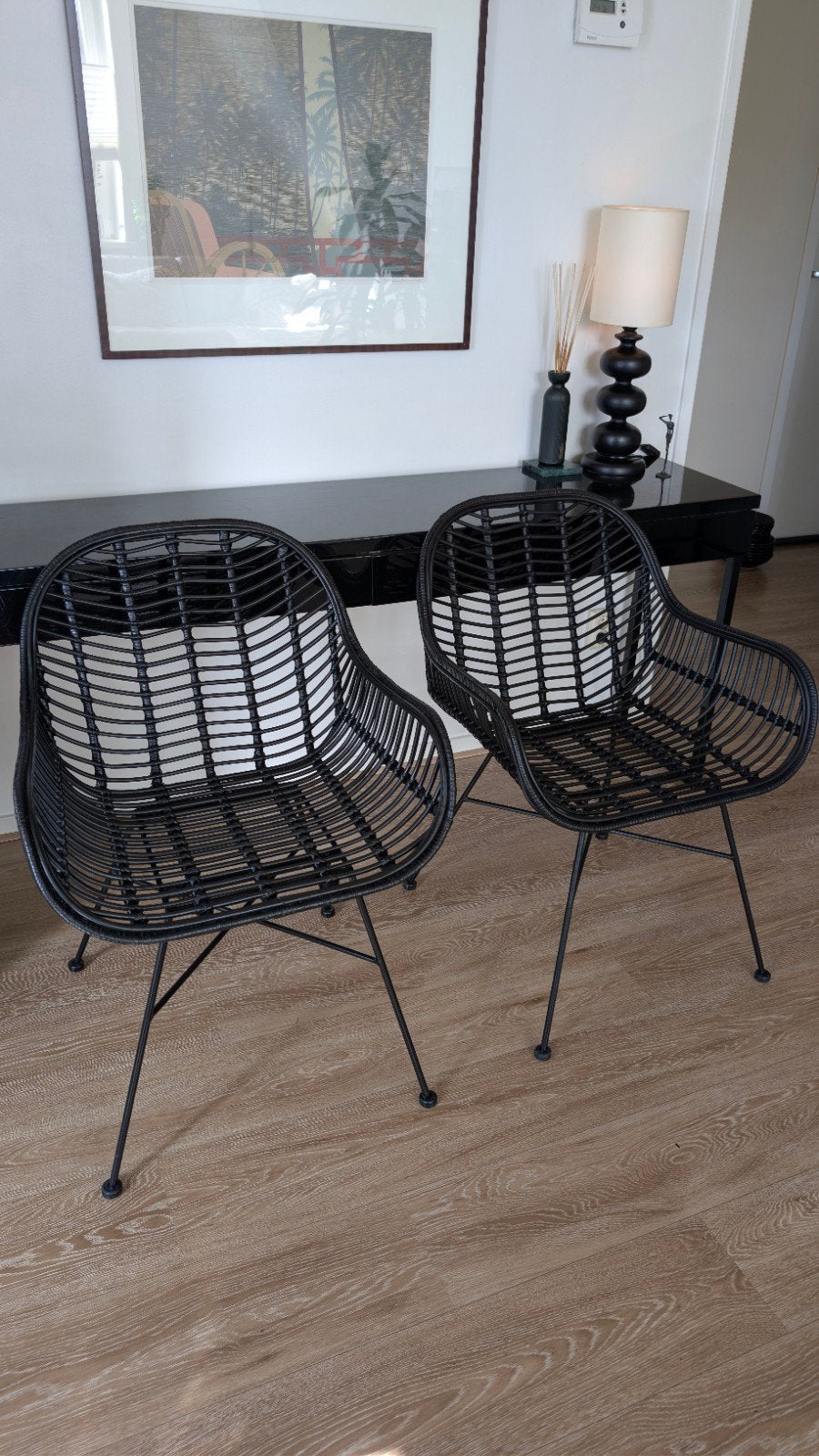 Zwarte rotan stoelen, Ophalen, Rotan