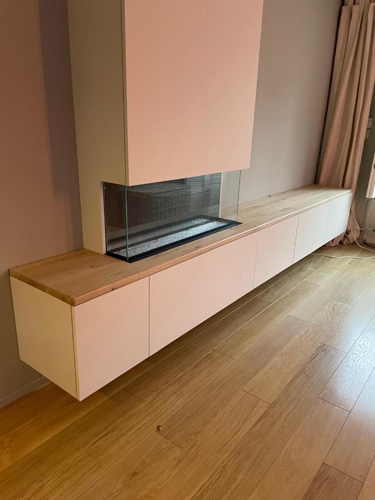 haard tv meubel tv meubel zwevend met elektrische haard, Huis en Inrichting, Kasten | Televisiemeubels, Overige materialen, Nieuw