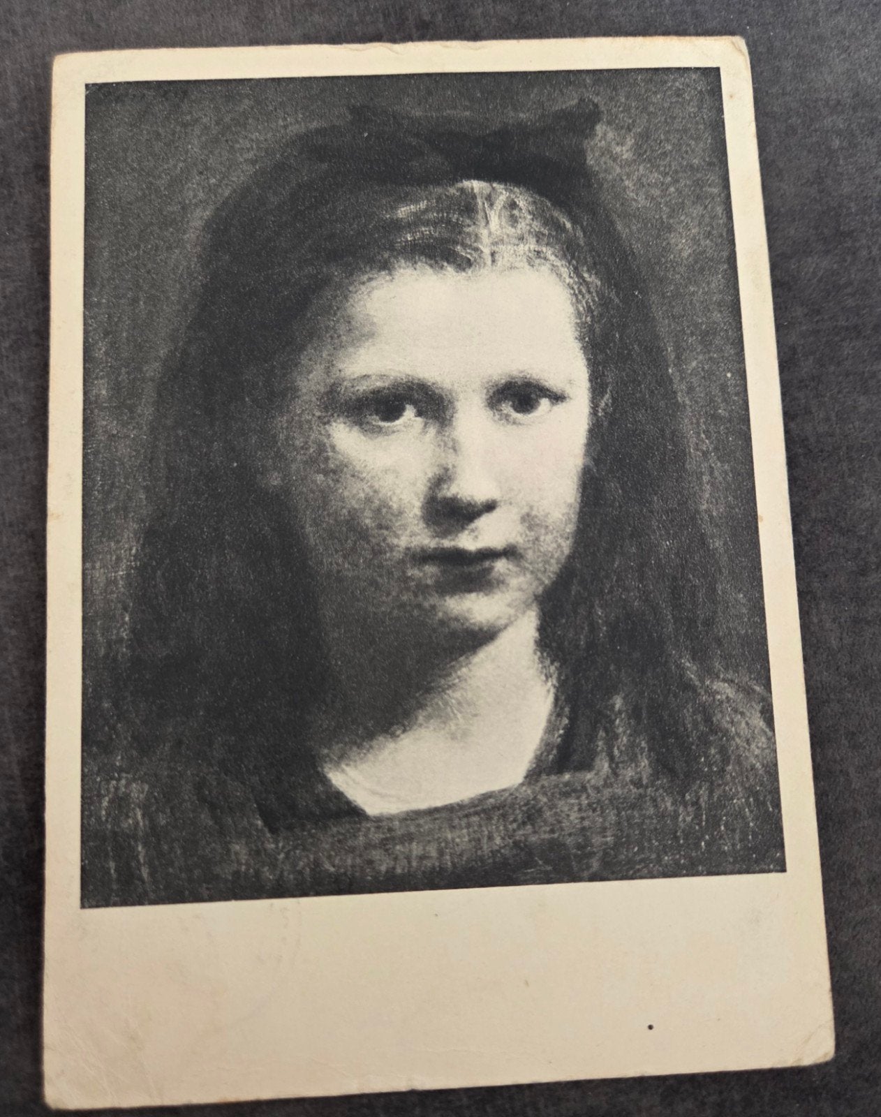 Oude ansichtkaart Henri Fantin Latour - Meisjeskopje 1952, Verzamelen, Ansichtkaarten | Themakaarten, Verzenden, 1940 tot 1960