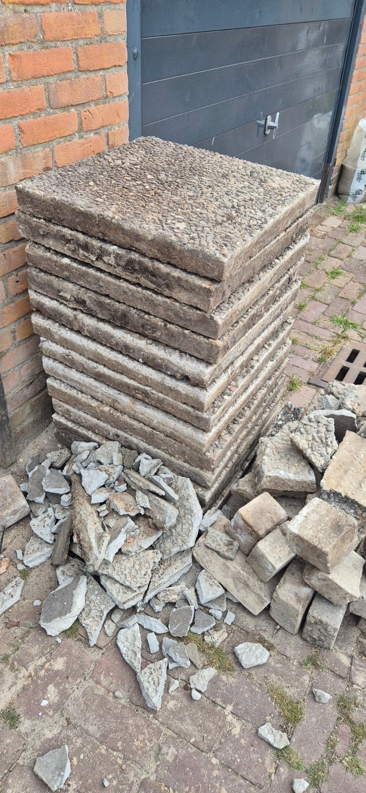 50 grindtegels 50x50x5 cm, Tuin en Terras, Ophalen, Gebruikt, Beton, Terrastegels