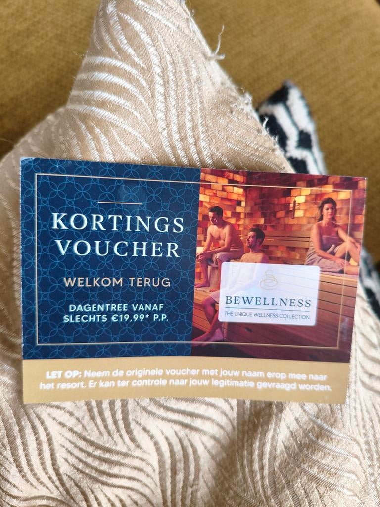 Kortingsvoucher Bewellness, Tickets en Kaartjes, Twee personen, Kortingsbon, Spa of Sauna